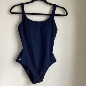 Ralph Lauren Blue Label One Piece Swimsuit Size 4 Navy Blue Classic Pony Logo